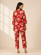 Crimson Bloom Floral Co-Ord Set