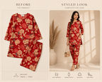 Crimson Bloom Floral Co-Ord Set