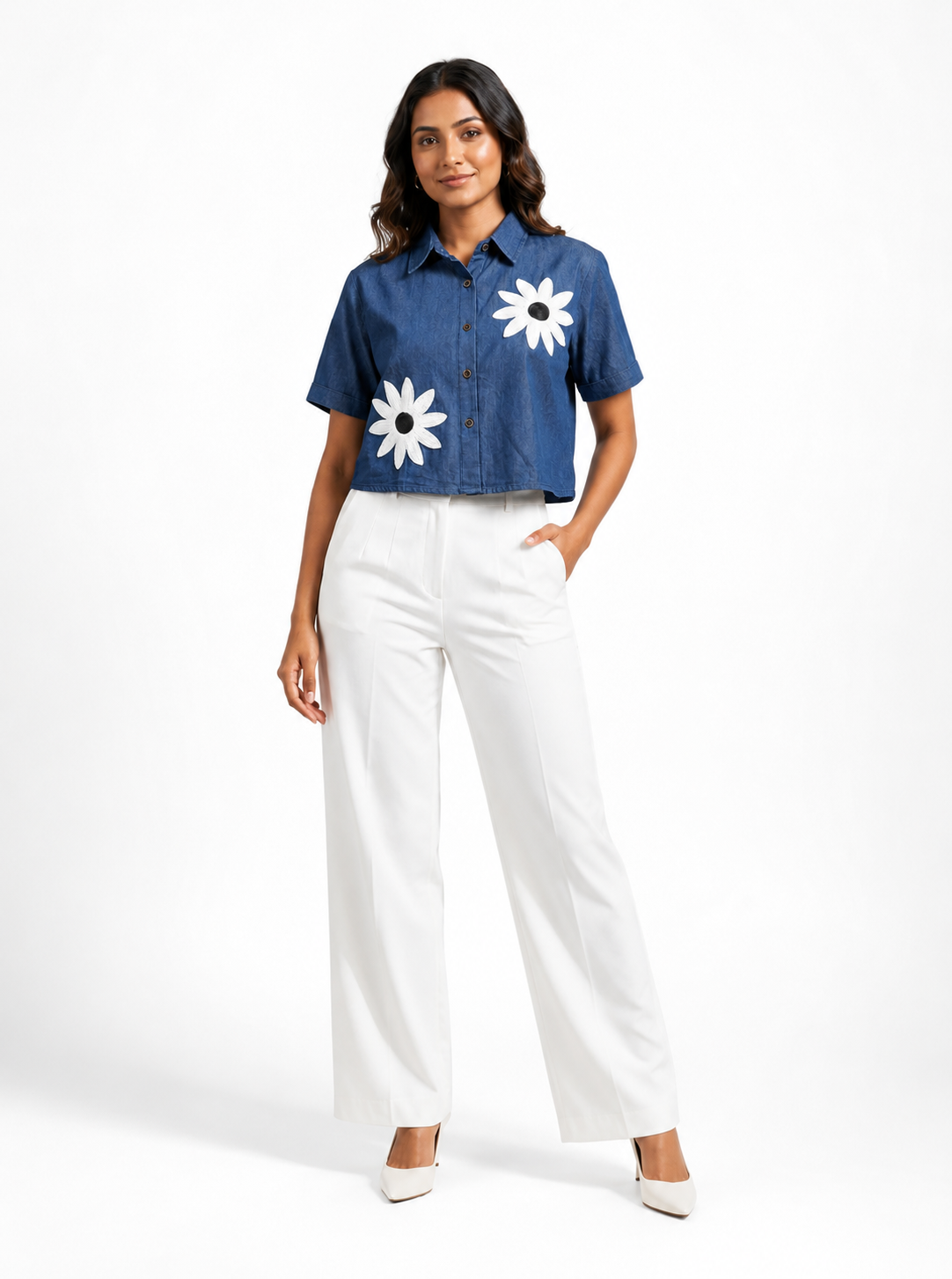 Daisy Denim Short Sleeve Shirt
