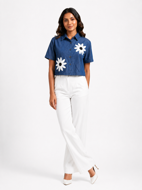 Daisy Denim Short Sleeve Shirt