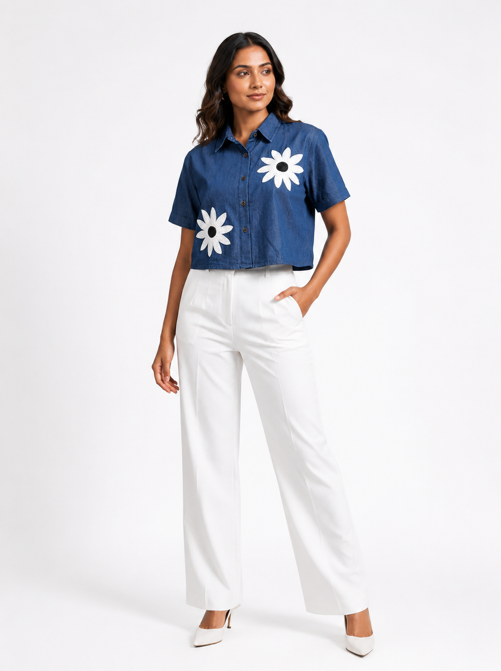 Daisy Denim Short Sleeve Shirt
