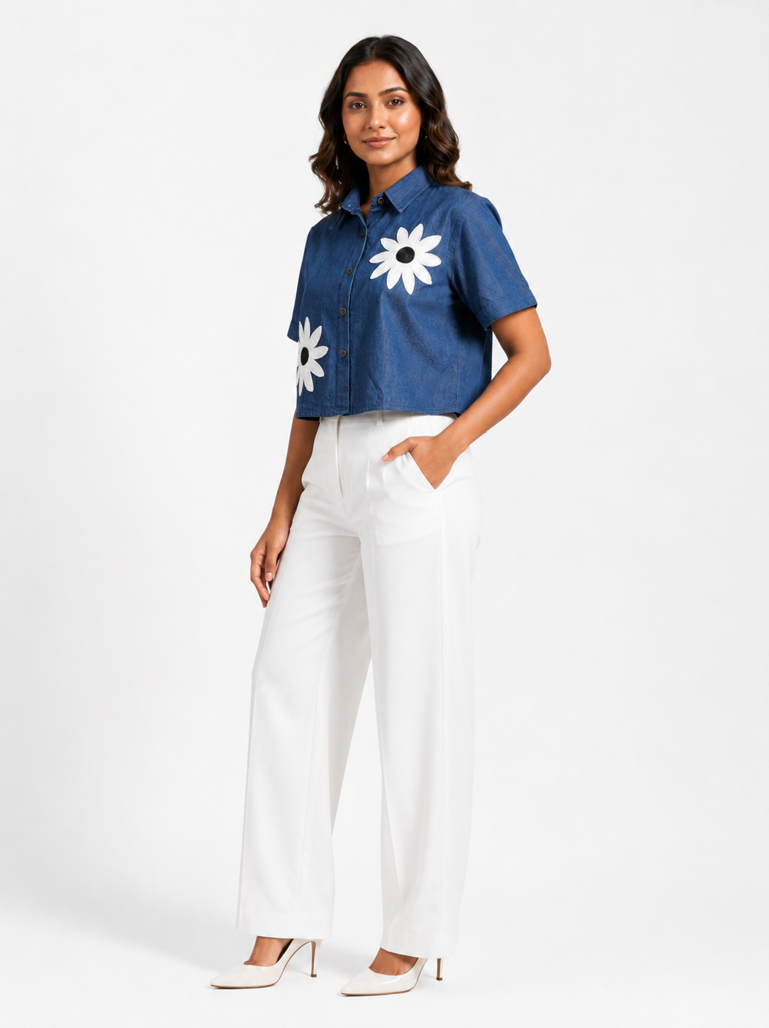 Daisy Denim Short Sleeve Shirt