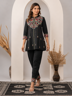 Midnight Bloom Black Co-ord Set For Women