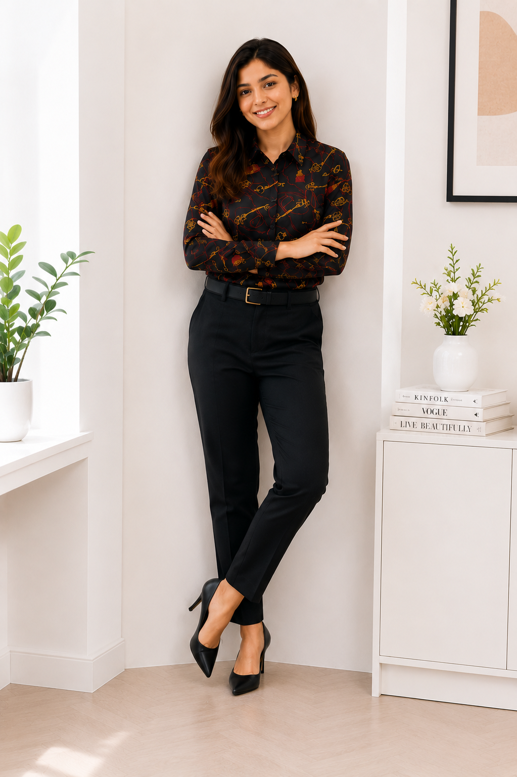 Women's Office Wear Formal Printed Shirt