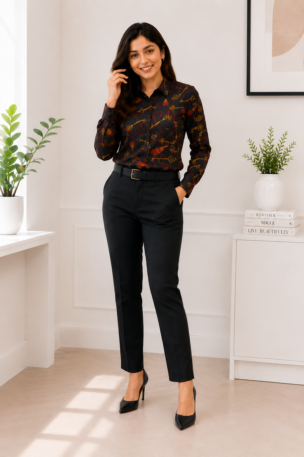 Women's Office Wear Formal Printed Shirt