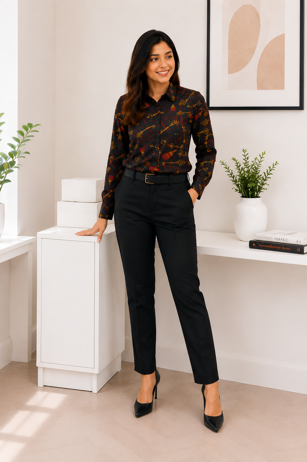 Women's Office Wear Formal Printed Shirt