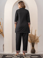 Midnight Bloom Black Co-ord Set For Women