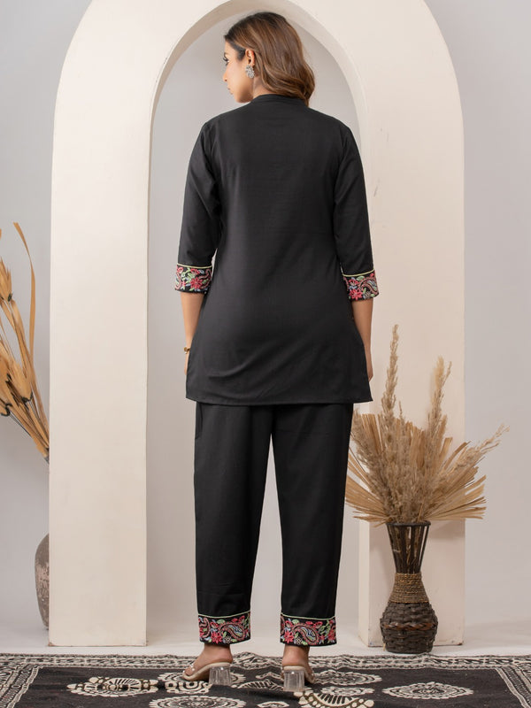 Midnight Bloom Black Co-ord Set For Women